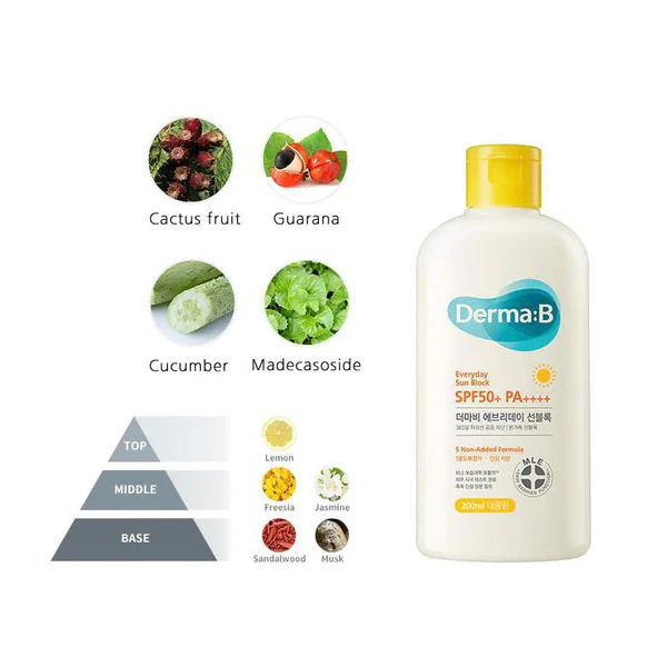 DermaB- Everyday Sun Block SPF50+ PA++++ 200ml