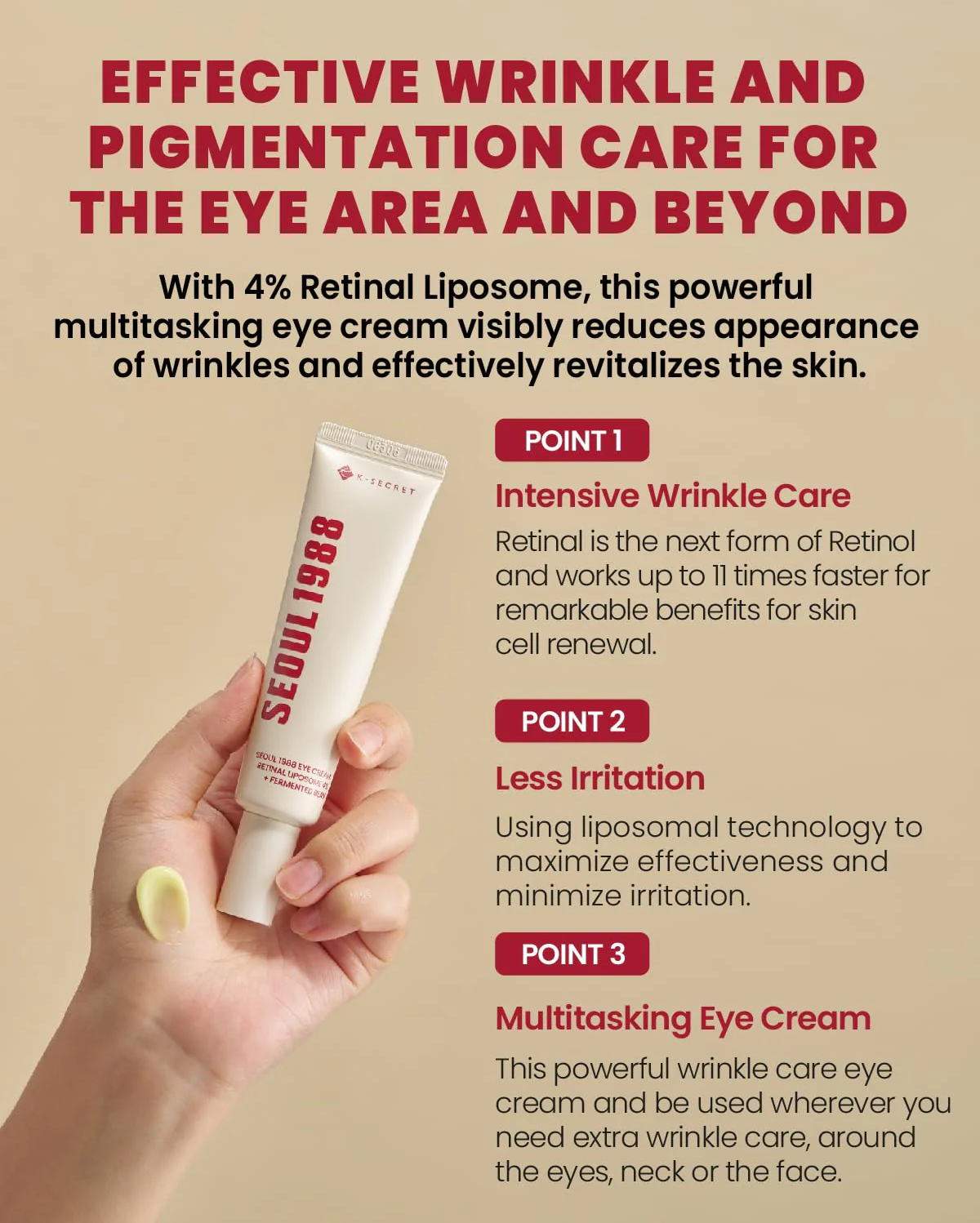 KSECRET - SEOUL 1988 Eye Cream : Retinal Liposome 4% + Fermented Bean