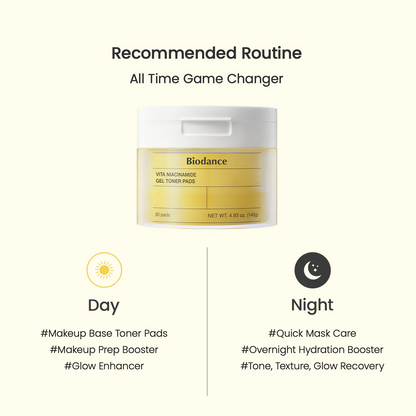 Biodance- Vita Niacinamide Gel Toner Pads
