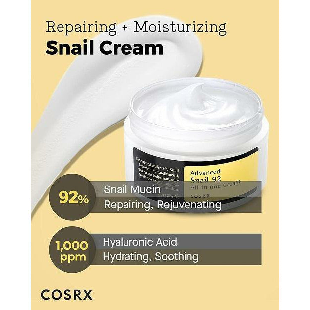 COSRX Advanced Snail 92 All In One Cream - Efecto Glow Skincare