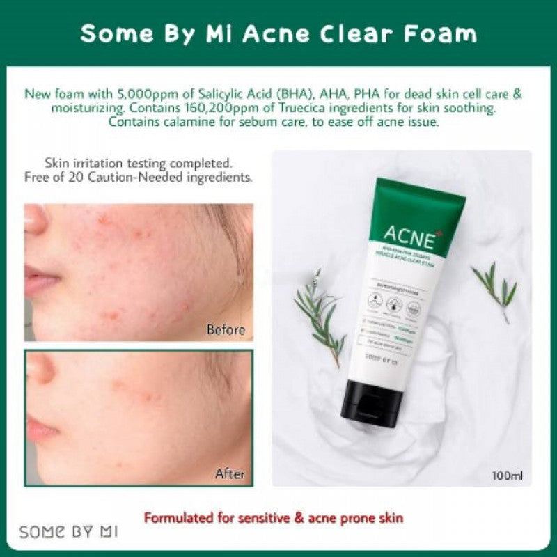 [SOME BY MI ] ACNE CLEANER FOAM AHA,BHA,PHA 30 Days Miracle - Efecto Glow Skincare